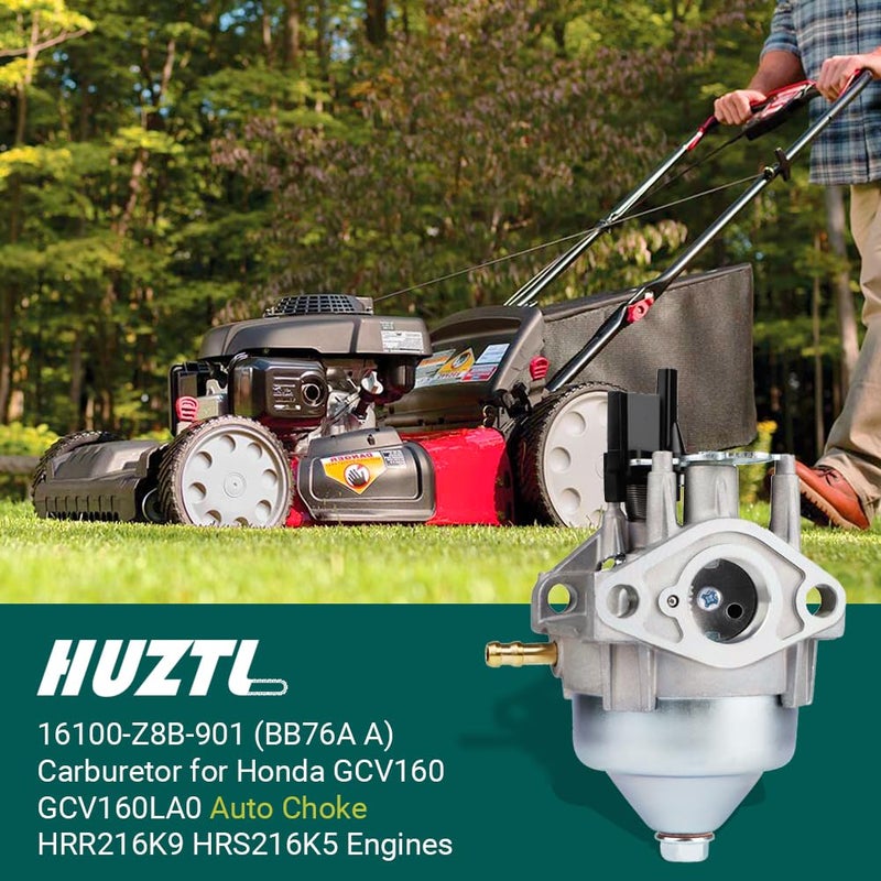 Huztl 16100-Z8B-901 BB76A A Carburetor (Auto Choke) for Honda GCV160 GCV160LAO S3B NH1 GCV160LA1 S3B GCV160LA0 S3LB HRR2169VKA HRR216K9VKAA HRR216K10VKAA for Hus-qvarna 7021P HU700F Lawn Mower - Image 2